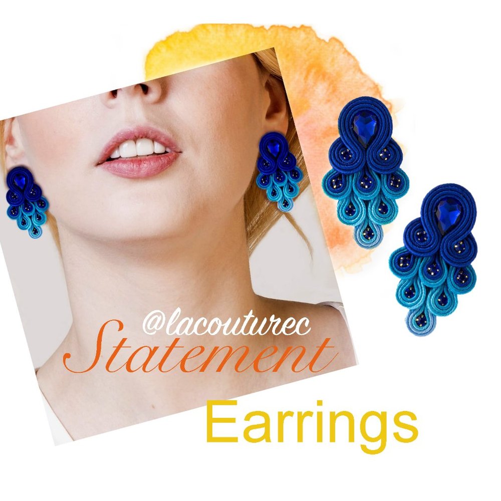 💖NEW "Helen" Handmade Soutache Drop earrings💖
